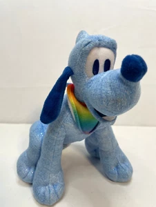 Disney Pluto Dog Rainbow 8” plush toy stuffed animal blue - Picture 1 of 9