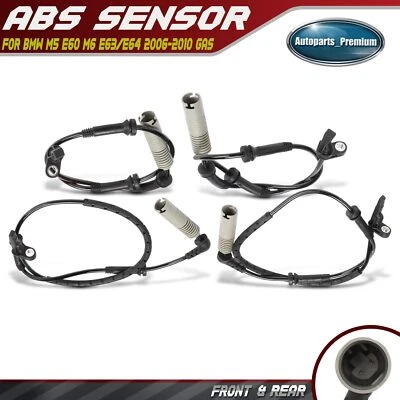 Sensor de velocidad de rueda ABS delantero y trasero 4 piezas para BMW M5 E60 M6 E63 E64 2006-2010 Foto 1 de 4