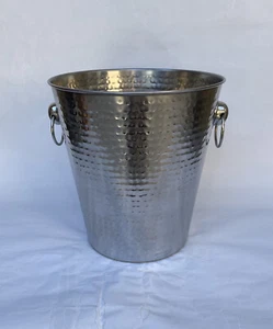 Hammered Aluminium Round Ice Bucket Champagne Cooler - Picture 1 of 3