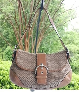 Coach 6808 Vintage Soho hellbraunes Leder und charakteristisches C Canvas Schulter/Beuteltasche - Bild 1 von 16