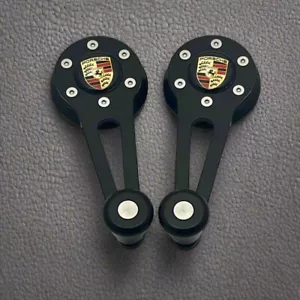 Window Cranks for Porsche 914, 924, 944 Black w/Black knobs Raven Porsche - Picture 1 of 1