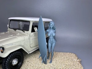 Sexy Surfer Modeling Girl Resin Figur im Maßstab 1:24 unbemalt - Bild 1 von 4