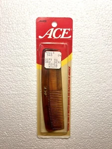 NOS Vintage Genuine Ace Hard Rubber Pocket Comb 5" Brown AA030 Made USA Sealed - Picture 1 of 2