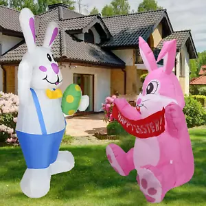 5/6FT Inflatable Easter Bunny Decoration Blow Up Easter Yard Holiday Party Decor - Picture 1 of 19