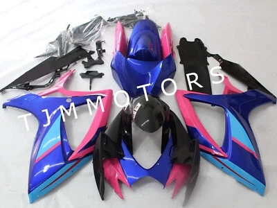 For GSXR600 GSXR750 2006 2007 Blue Pink ABS Injection Mold Bodywork Fairing Kit Foto 1 de 4
