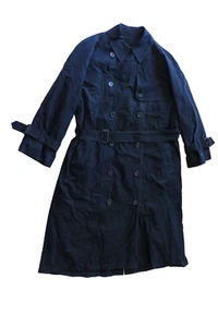 Burberry Gabardine Double Breasted Trench Coat Dark Blue Men's - Picture 1 of 22