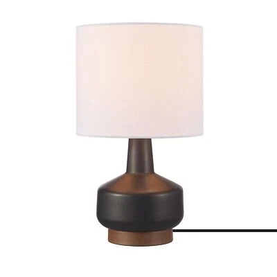 Globe Electric 61000049 17" Ceramic Table Lamp, Soft Beige Finish, White Line... - Image 1 of 4