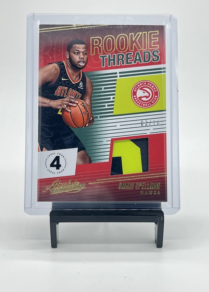 OMARI SPELLMAN 2018-19 PANINI ABSOLUTE ROOKIE THREADS PRIME PATCH RC - 3/10 HAWK - Image 1 of 1