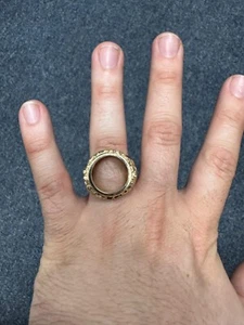 14 Karat Gelbgold Nugget Ring für eine Indianerkopf Münze (ohne Münze), ca. 15,5 g - Bild 1 von 5