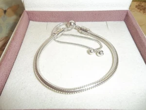 Genuine Pandora Moments Silver Chain Slider Bracelet 599652C01 17-19cm - Picture 1 of 3