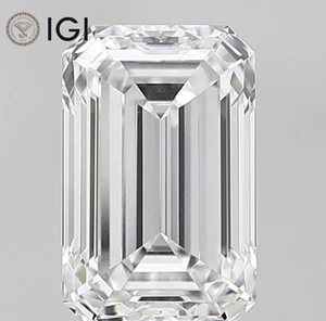 IGI Certified Lab Grown CVD DIAMOND EMERALD Cut 1 Ct F Color VS1 Clarity STONE - Picture 1 of 12