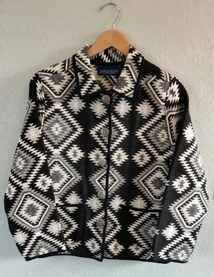 Vintage Jane Ashley Jacket Aztec Western Southwest Size M Tapestry Button Down - Image 1 of 4