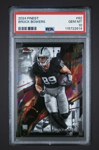 Brock Bowers Rookie 2024 Topps Finest #82 RC Common PSA 10 Gem Mint Raiders - Picture 1 of 2