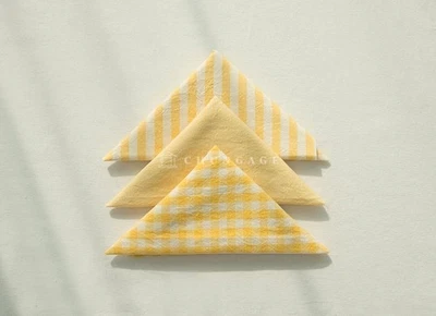 Yellow Gingham Cotton Fabric Precuts Bundle Patchwork Quilting Scraps 8mm - Image 1 of 4