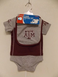 Texas A&M Bodysuit Bib Bootie Set Size 12 M by OUTER Stuff - Picture 1 of 4