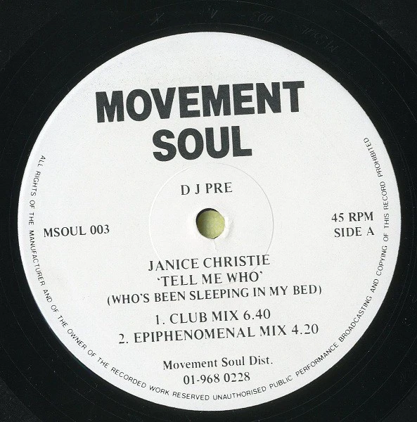 Janice Christie - Tell Me Who (Who's Been Sleeping In My Bed) (12") (Very Good P - Image 1 of 1