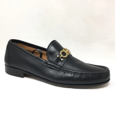Salvatore Ferragamo Gancini Horsebit Loafers Dress Shoes Mens Size 9.5 Black - Image 1 of 4