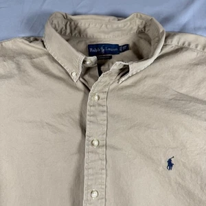 Ralph Lauren camicia uomo tinta unita marrone manica lunga 3XB Big 3XL - Foto 1 di 6