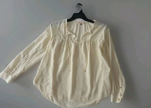 Blusa Rebecca Taylor Top de Seda 6 Marfil Bordada Transparente Sin Mangas Boho Popover - Imagen 1 de 13