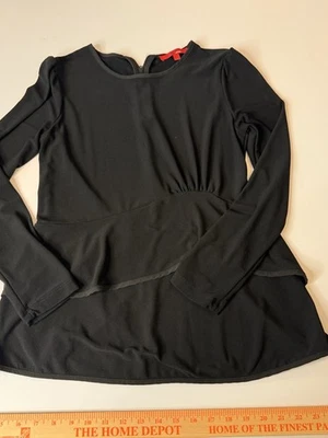 Top para mujer Narciso Rodriguez Trendy Y2K con volantes talla mediana negro club noche out Foto 1 de 4