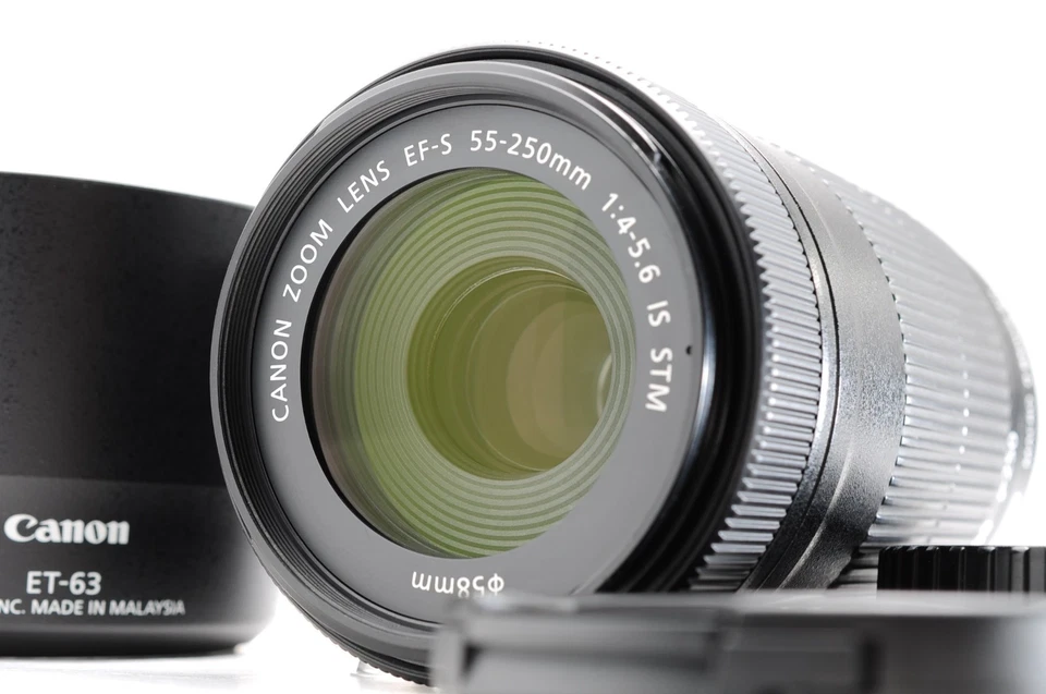 Canon EF-S 55-250mm f/4-5.6 IS STM Lens w/Hood F.R Cap -MINT- [Extra 15%OFF] - Image 1 of 4