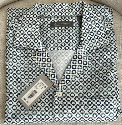 NWT Daniel Cremieux Signature size M blue beige white short sleeve shirt mens - Image 1 of 4