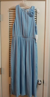 Vestido para mujer Emma & Michele sin mangas azul con flores talla S nuevo falta cinturón Foto 1 de 4