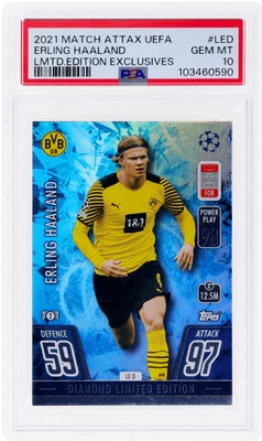 2021 Topps Match Attax UEFA Erling Haaland PSA 10 - Image 1 of 2