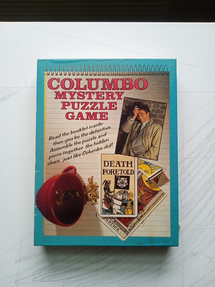 1989 Columbo Death FORTOLD Mystery Jigsaw Puzzle Game 550 PC Counted Vintage EUC