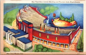 New York State Exhibit Building And Fountain Lake Amphitheatre New York... - Picture 1 of 4