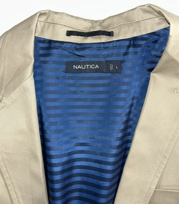 Abrigo Blazer Chaqueta Deportivo Para Hombre Nautica Dos Botones Caqui Algodón Talla L Foto 1 de 4
