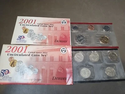 2001 Denver Proof Set In Original Packaging Dollar Half And All Five Quarters  - Image 1 of 4