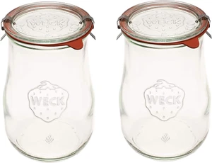 2Pck 1.5 Liter Large Glass Weck Tulip Jars for Sourdough Starter Canning Storing - Picture 1 of 11