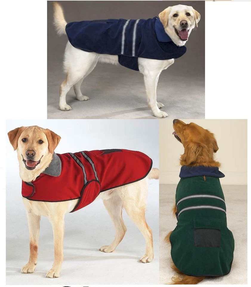 FLEECE REFLECTIVE Dog Pet Barn Coat JACKET Warm Soft Casual Canine MISC SIZES - Image 1 of 4