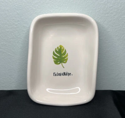 Rae Dunn Small Philodendron Leaf Trinket Tray Plate Plant Nature Grow 3.5”x4.75” - Image 1 of 4