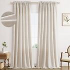 Beige Linen Textured Curtains for Living Room 84 W52xL84 Beige - Textured Linen