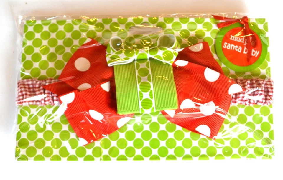 Mud Pie圣诞老人宝宝圣诞头带红色圆点蝴蝶结 — 第 1/1 张图片