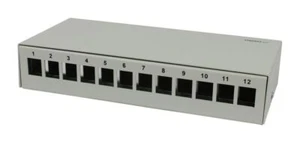 Keystone, Modulträger, Patchpanel für 12x TP-Modul, Aufputz, Metall, Lichtgrau - Bild 1 von 5