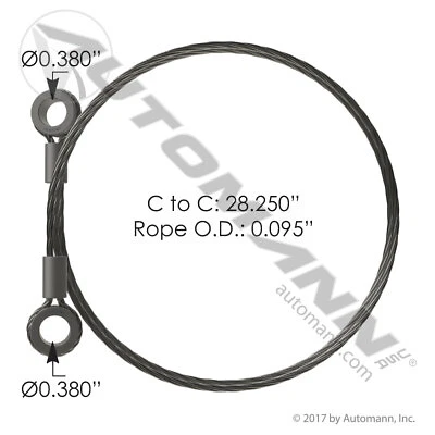 Peterbilt Hood Cable Models 357,367,375,377,378,379 1987-2005 Foto 1 de 1