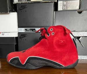 retro 21 red suede