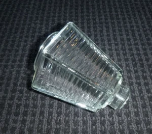 Vintage Klarglas Leuchte Lampenschirm Sechseck gerippt 6" Höhe mit 3" Monteur - Bild 1 von 7