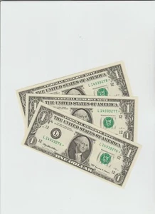 3-1999 $1 Federal Reserve Star Notes - Picture 1 of 5