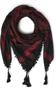 Scarf Sheemagh Palestine Style Head Neck Scarf Neck Wrap New Red Cotton Blend - Picture 1 of 4