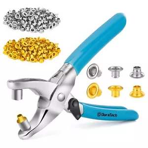DURATECH Grommet Eyelet Pliers Kit with 500 Metal Eyelets for Leather Shoes ... - Picture 1 of 7