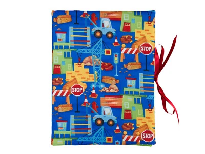 Sammelmappe DIN A4 Baustelle blau bunt Punkte grün - innen 30 Sichthüllen - Bild 1 von 3