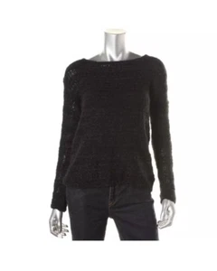 LRL LAUREN JEANS Damen Neu XS Schwarz Metallic Stretch Langarm Oberteil Pullover - Bild 1 von 3