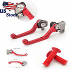 Red For Honda CRF150F CRF230F 2003-2016 2017 CNC Brake Clutch Lever+Handle Grips