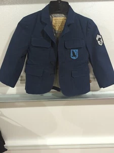 Junior Boy Jacket Blazer Navy Wool Blue Size - Picture 1 of 8