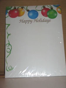 New HAPPY HOLIDAYS CHRISTMAS STATIONERY & ENVELOPES 25 Each Sealed - Picture 1 of 3