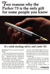 1966 Parker: Two Reasons Why the Parker 75 Vintage Print Ad - Picture 1 of 1